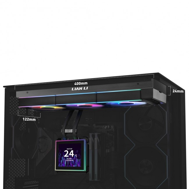 Lian Li HydroShift II LCD-S 360 CL Processor Liquid cooling kit 12 cm Black 1 pc(s)