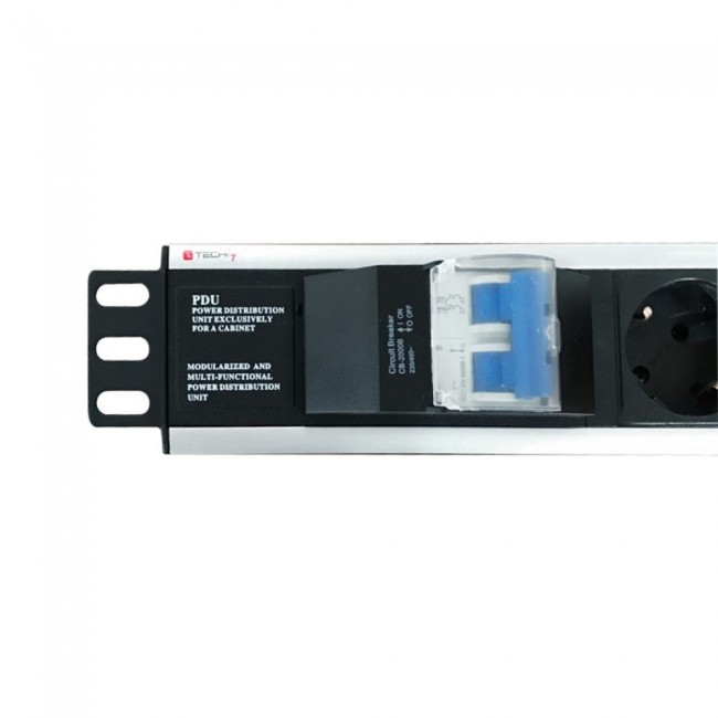 Techly I-CASE STRIP-16SH power distribution unit (PDU) 6 AC outlet(s) 1.5U Black, Silver Techly I-CASE STRIP-16SH power distribution unit (PDU) 6 AC outlet(s) 1.5U Black, Silver