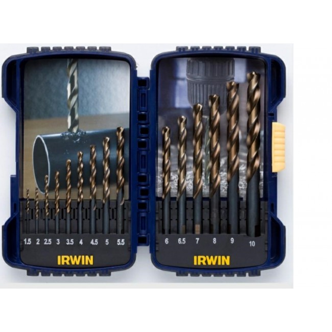 IRWIN SET 15pcs. TURBOMAX 1.5mm, 2mm, 2.5mm, 3mm, 3.5mm, 4mm, 4.5mm, 5mm, 5.5mm, 6mm, 6.5mm, 7mm, 8mm, 9mm, 10mm