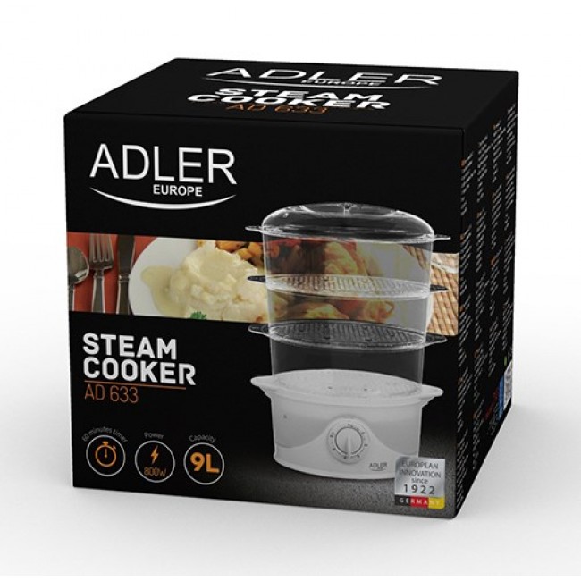 Adler AD 633 steam cooker 3 basket(s) White Freestanding 800 W Adler AD 633 steam cooker 3 basket(s) White Freestanding 800 W
