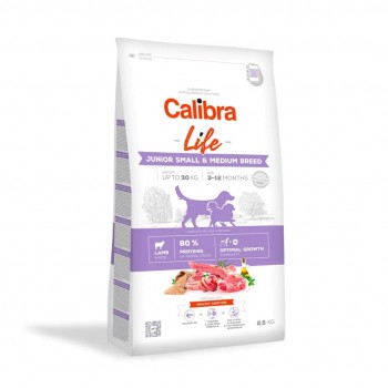 CALIBRA Dog Life Junior Small&Medium Breed Lamb - dry dog food - 2,5kg