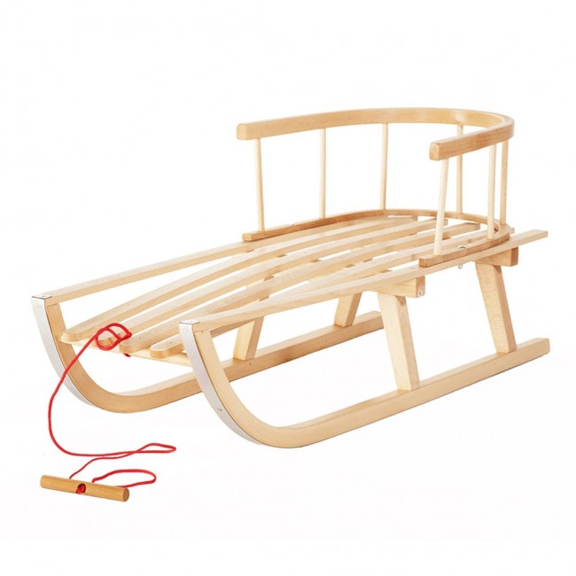 Classic wooden sled with backrest GreenBlue GB136 Classic wooden sled with backrest GreenBlue GB136