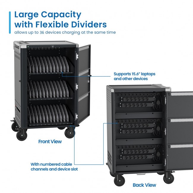 Ewent EW1701 portable device management cart/cabinet Portable device management cabinet Black, Grey