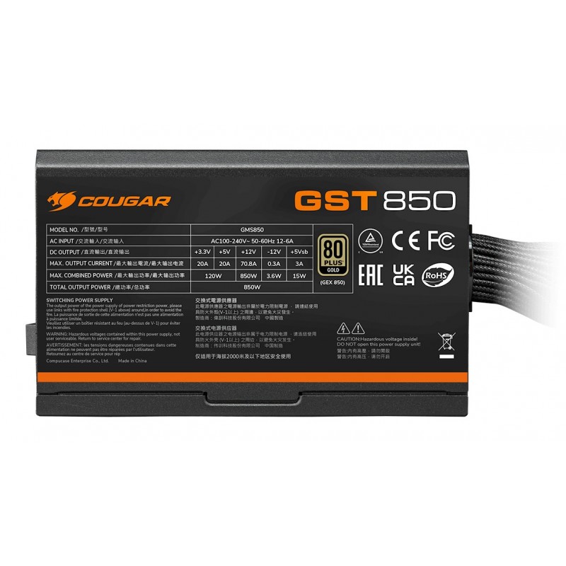 COUGAR Power Supply GST 850W ATX3.1 / 80 Plus Gold