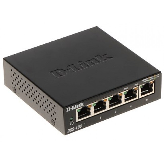 D-Link DGS-105 Unmanaged L2 Gigabit Ethernet (10/100/1000) Black D-Link DGS-105 Unmanaged L2 Gigabit Ethernet (10/100/1000) Black