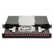 Equip 24-Port Fiber Optic Splice Box, SC Duplex, OM4, 1U, Equipped, Blac