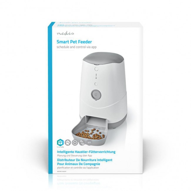 Nedis WIFIPET10CWT dog/cat feeder/waterer Grey, White Cat (animal) / Dog