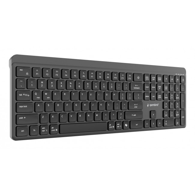 Gembird Dual-mode pro-business slim wireless keyboard, 2.4G+BT, US layout Gembird Dual-mode pro-business slim wireless keyboard, 2.4G+BT, US layout
