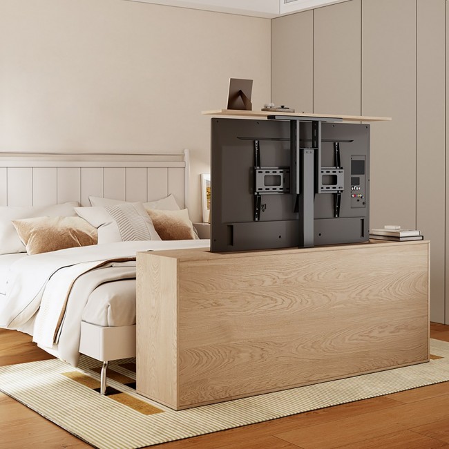 Maclean MC-866T Smart Motorized Electric TV Lift TUYA Mobile App Floor Mount Bracket Alexa Google Home 37''-80'' 60kg Cabinet VESA (EU plug)
