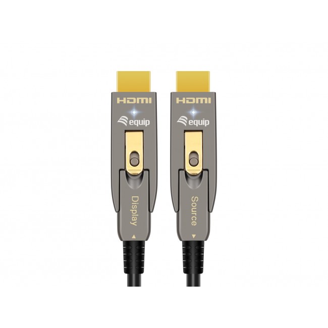 Equip HDMI 2.0 Detachable Type D + A Active Optical Cable, 15m, 4K/60Hz