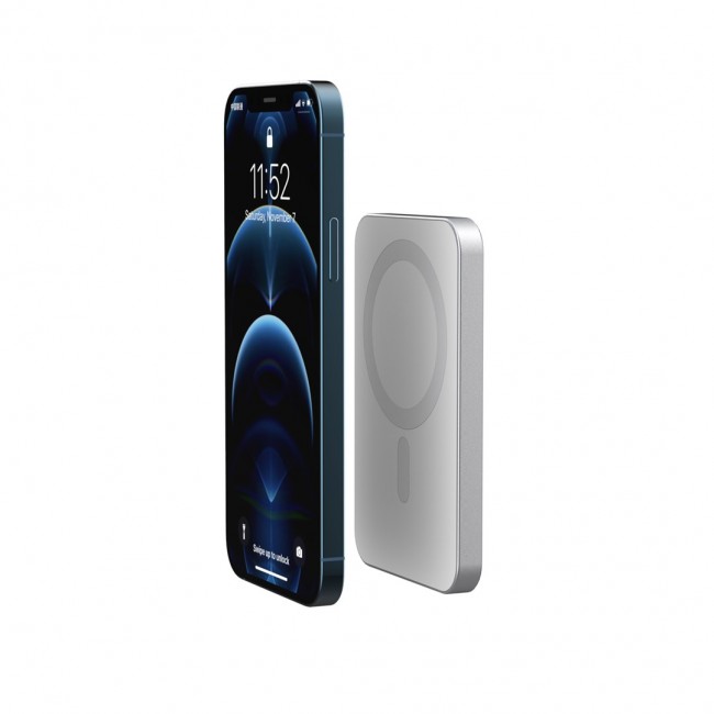 RealPower PB-5000 Mag Lithium Polymer (LiPo) 5000 mAh Wireless charging Silver