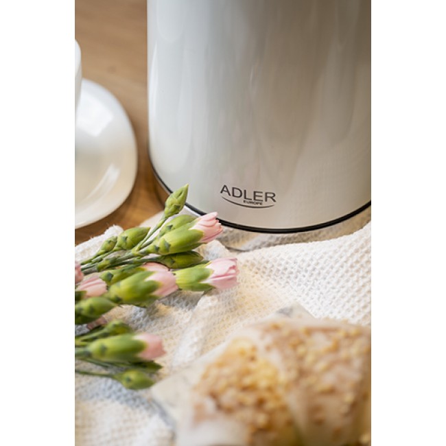 Adler AD 1347W electric kettle 1.5 L 2200 W White, Wood