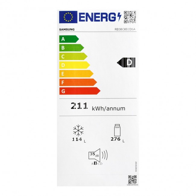 Refrigerator-freezer combination SAMSUNG RB38C602DSA
