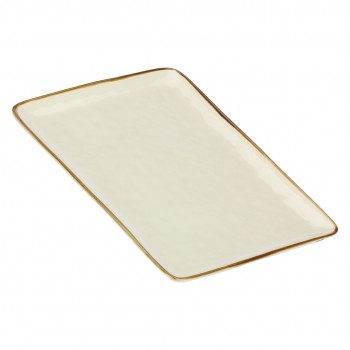 ROSE&TULIPANI CONCERTO AVORIO Rectangular tray 36 x 26.5 cm