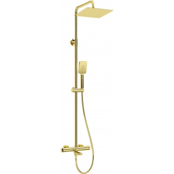 Rain shower with thermostatic bathtub faucet