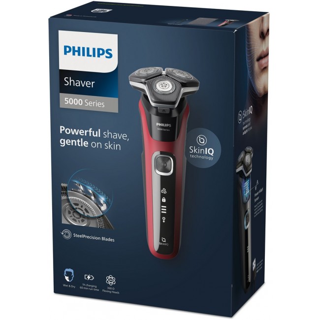 Philips SHAVER Series 5000 S5883/10 men's shaver Rotation shaver Trimmer Black, Red