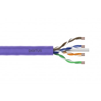 DIGITUS Cat.6 Installation Cable, U/UTP, B2ca, AWG 23/1, LSOH, 100m, Purple,
