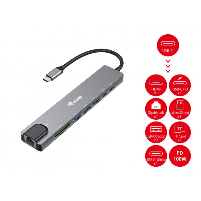 Equip USB-C 8 in 1 Multifunctional Adapter Equip USB-C 8 in 1 Multifunctional Adapter