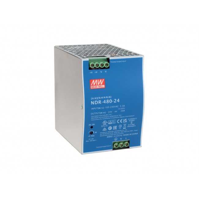 LevelOne 24V DC Industrial Power Supply, 480W, DIN-Rail,-20 ~ +70 