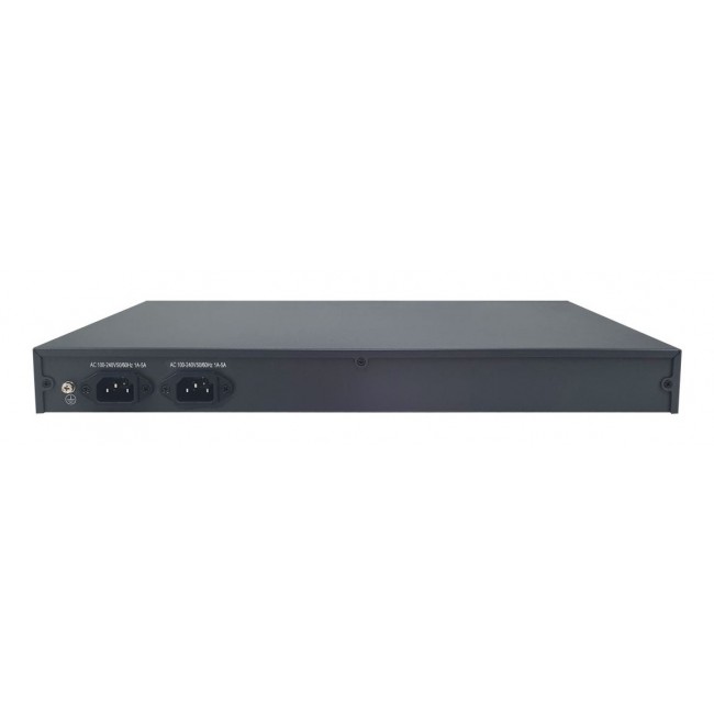 LevelOne 28-Port L3 Lite Managed Gigabit PoE Switch, 802.3af/at PoE, 24 PoE Outputs, 400W Power Budget, 4 x 10G SFP+, Dual AC Redundant Power Supply