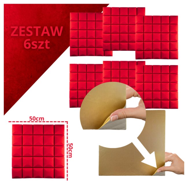 DNA AM5 RD acoustic panel set of 6 pcs. red DNA AM5 RD acoustic panel set of 6 pcs. red