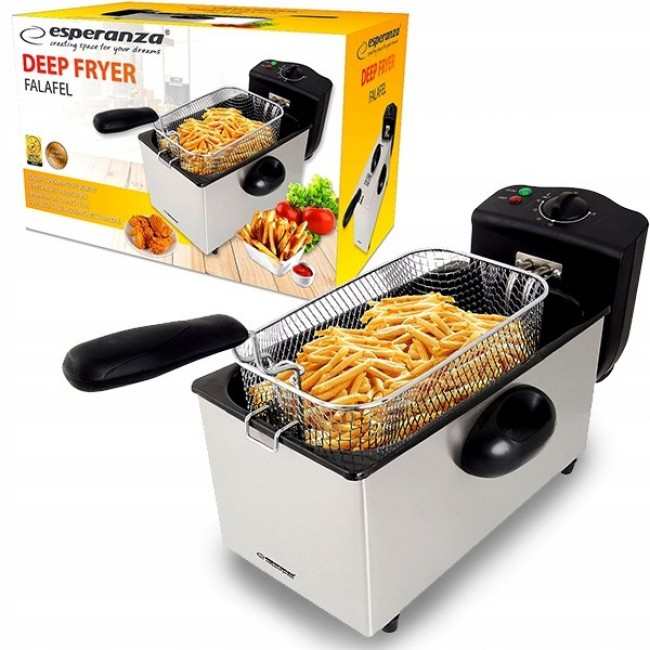 Esperanza FALAFEL Single 3 L Stand-alone 2200 W Deep fryer Black, White Esperanza FALAFEL Single 3 L Stand-alone 2200 W Deep fryer Black, White