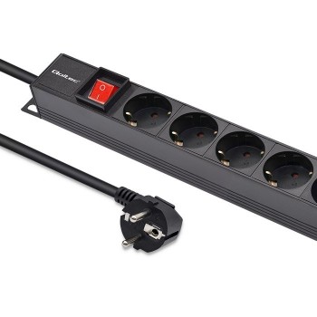 Qoltec Aluminum PDU for RACK | 16A | 16 x SCHUKO| Vertical | 1.8m
