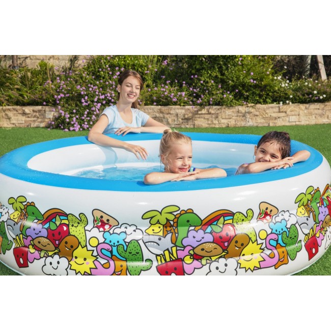 Bestway Inflatable Play Pool - 3-Ring - 1.96m x H53cm Bestway Inflatable Play Pool - 3-Ring - 1.96m x H53cm