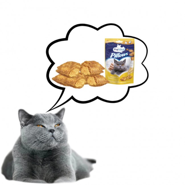 PREVITAL Pillows Chicken with cheese - cat treats - 60g PREVITAL Pillows Chicken with cheese - cat treats - 60g