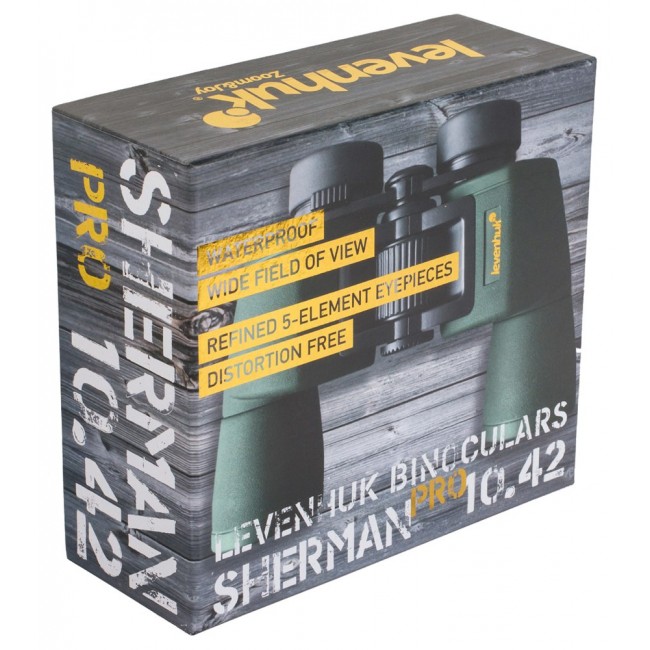 Levenhuk Sherman PRO 10x42 binocular BaK-4 Porro Green Levenhuk Sherman PRO 10x42 binocular BaK-4 Porro Green