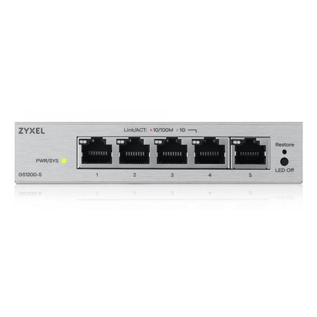 Zyxel GS1200-5V3 Managed L2 Gigabit Ethernet (10/100/1000) Desktop Grey Zyxel GS1200-5V3 Managed L2 Gigabit Ethernet (10/100/1000) Desktop Grey