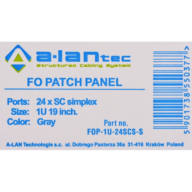 Alantec FOP-1U-24SCS-S patch panel accessory Alantec FOP-1U-24SCS-S patch panel accessory