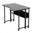 Maclean Folding Desk/Table, Black, Mobile, 100x73 cm, max. 50 kg, Angled, L-Shaped, MC-126 L/B