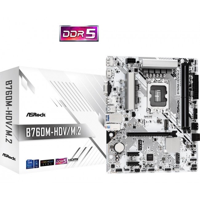 Asrock B760M-HDV/M.2 motherboard Intel B760 LGA 1700 micro ATX Asrock B760M-HDV/M.2 motherboard Intel B760 LGA 1700 micro ATX
