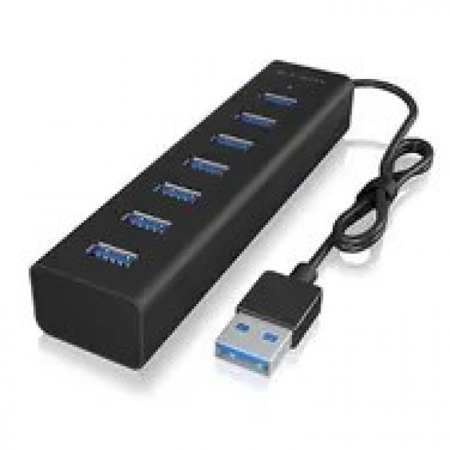 ICY BOX IB-HUB1700-U3 USB 3.2 Gen 1 (3.1 Gen 1) Type-A 5000 Mbit/s Black