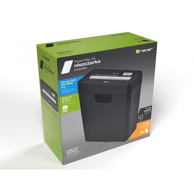 Tracer EDGY10L Paper Shredder Black Tracer EDGY10L Paper Shredder Black
