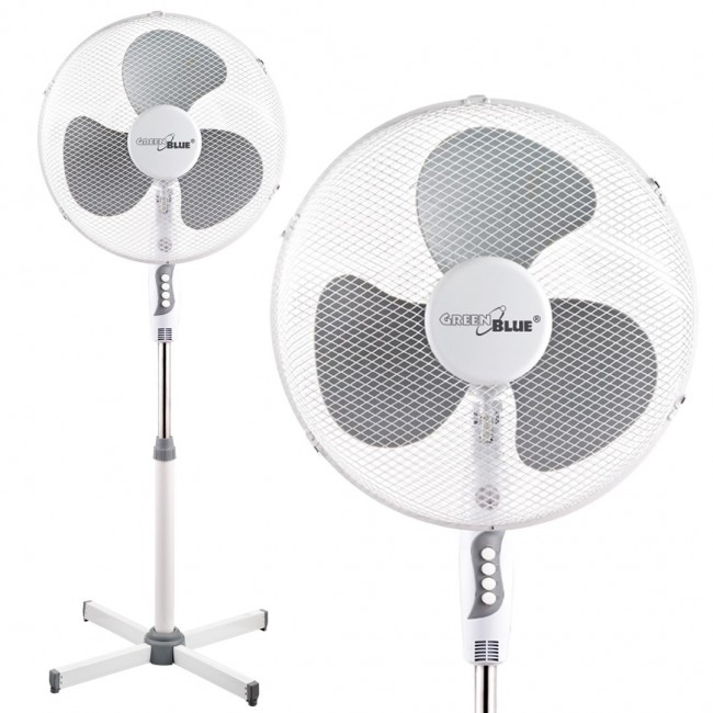 GreenBlue Floor Fan,40W, with 3 levels of airflow, 1.20 m high, 1.5m cable, GB560