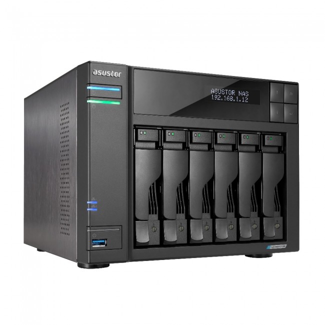 Asustor LOCKERSTOR 6 NAS Desktop Intel Celeron N5105 8 GB DDR4 HDD ADM Black