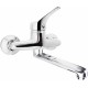 Wall-mounted washbasin mixer