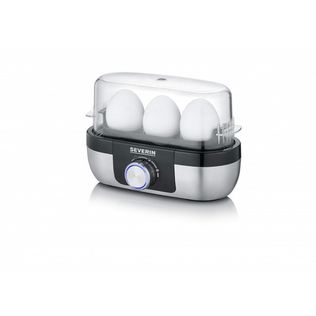 Severin EK 3163 3 egg(s) Black, Stainless steel, Transparent