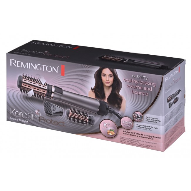 Remington AS8810 hair styling tool Hot air brush Steam Silver, Black, Gold 1000 W 3 m