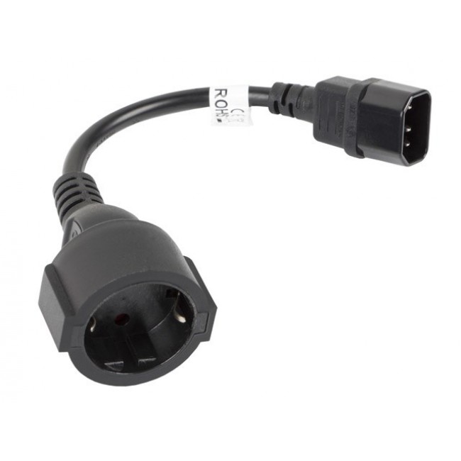 Lanberg CA-C14E-10CC-0018-BK power cable Black C14 coupler