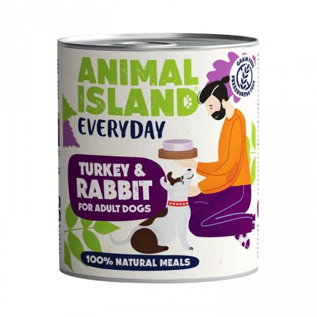 ANIMAL ISLAND Everyday Turkey and rabbit - wet dog food - 800g