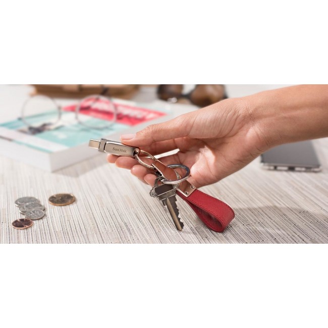 SanDisk Ultra Dual Drive Luxe USB flash drive 128 GB 3.2 Gen 1 (3.1 Gen 1) Stainless steel SanDisk Ultra Dual Drive Luxe USB flash drive 128 GB 3.2 Gen 1 (3.1 Gen 1) Stainless steel