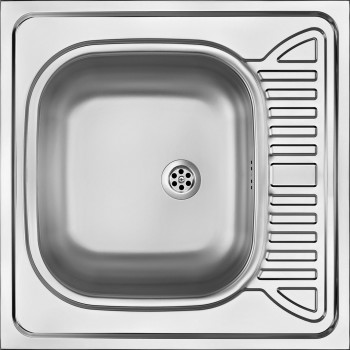 1-bowl steel sink with drainer - overlay