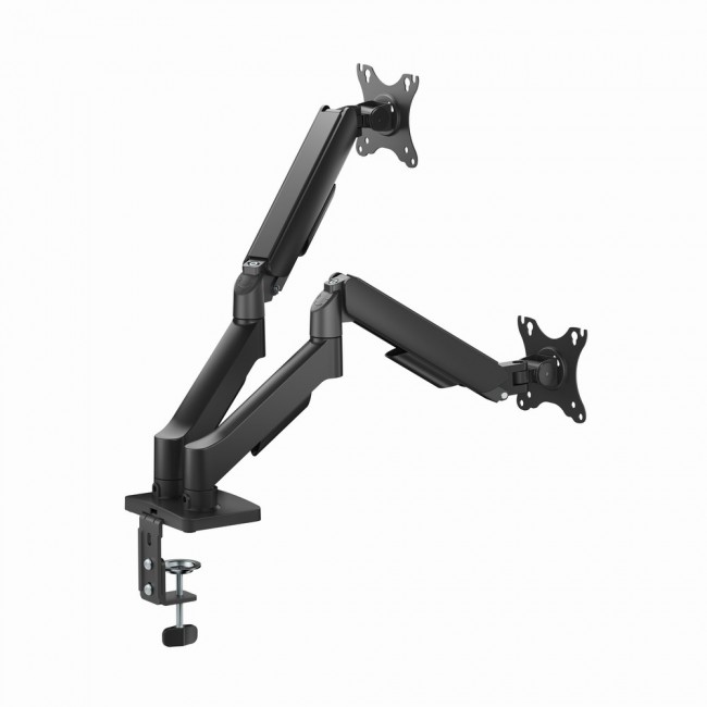 Gembird MA-DA2U-01 Adjustable desk 2-display mounting arm with USB ports, 17 -32 , black