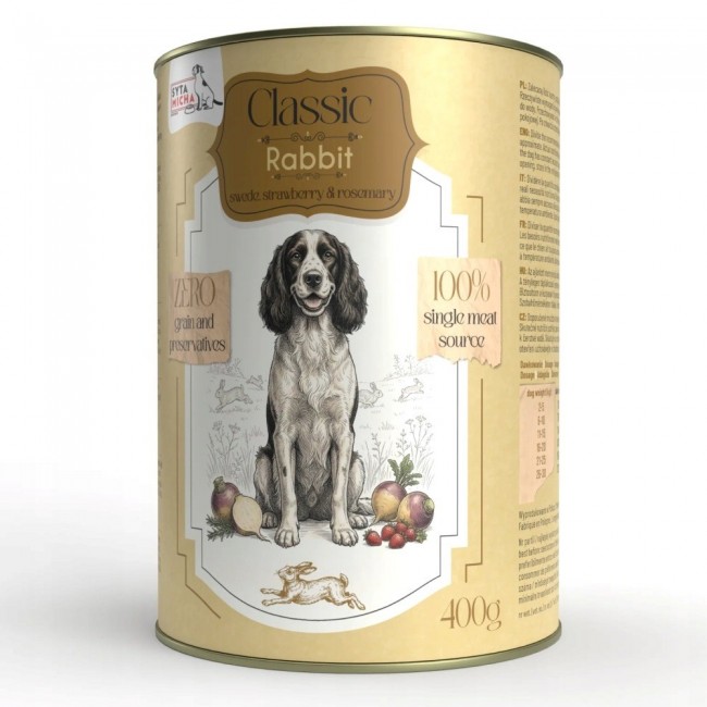 SYTA MICHA Classic Mono Rabbit with rutabaga - wet dog food - 400g SYTA MICHA Classic Mono Rabbit with rutabaga - wet dog food - 400g