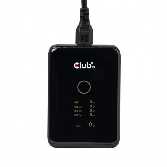 CLUB3D CAC-1933 4-Port USB-C Charging Station 240W GaN PD 3.1 + PPS + LED Display