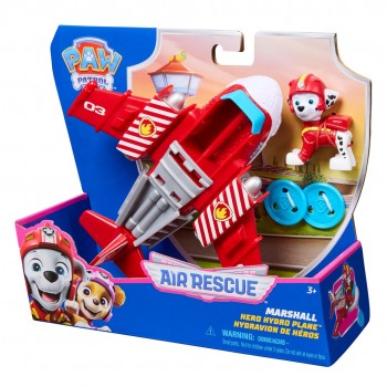 PAW Patrol : Air Rescue Marshall Action Figure & Hero Hydro Airplane Toy with Projectile Launcher & 2 Projectiles, Kids Toys for Boys & Girls Ages 3+