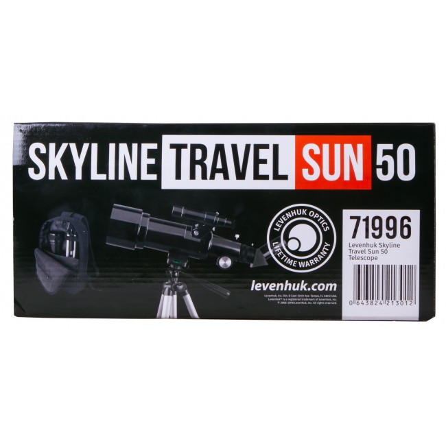 Levenhuk Skyline Travel Sun 50 Refractor 135x Black, Silver Levenhuk Skyline Travel Sun 50 Refractor 135x Black, Silver